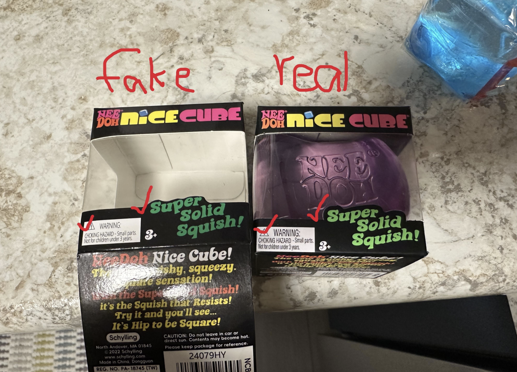 Authentic vs counterfeit comparison details